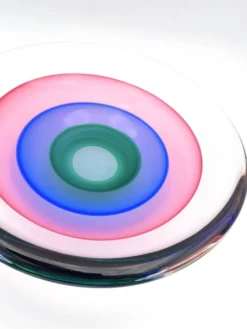 Grande Coupe Michele Onesto Oball Sommerso Polychrome 32cm 5.4kg Signé