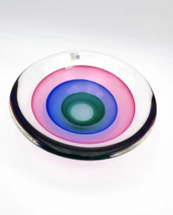 Grande Coupe Michele Onesto Oball Sommerso Polychrome 32cm 5.4kg Signé