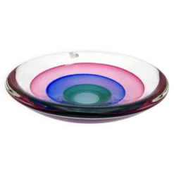Grande Coupe Michele Onesto Oball Sommerso Polychrome 32cm 5.4kg Signé