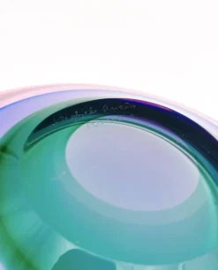 Grande Coupe Michele Onesto Oball Sommerso Polychrome 32cm 5.4kg Signé