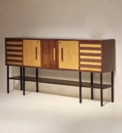 Grande enfilade en placage de palissandre et frêne