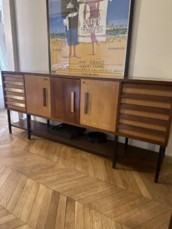 Grande enfilade en placage de palissandre et frêne