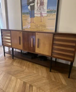 Grande enfilade en placage de palissandre et frêne