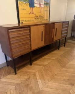 Grande enfilade en placage de palissandre et frêne