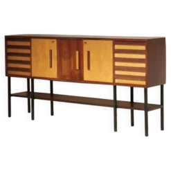 Grande enfilade en placage de palissandre et frêne