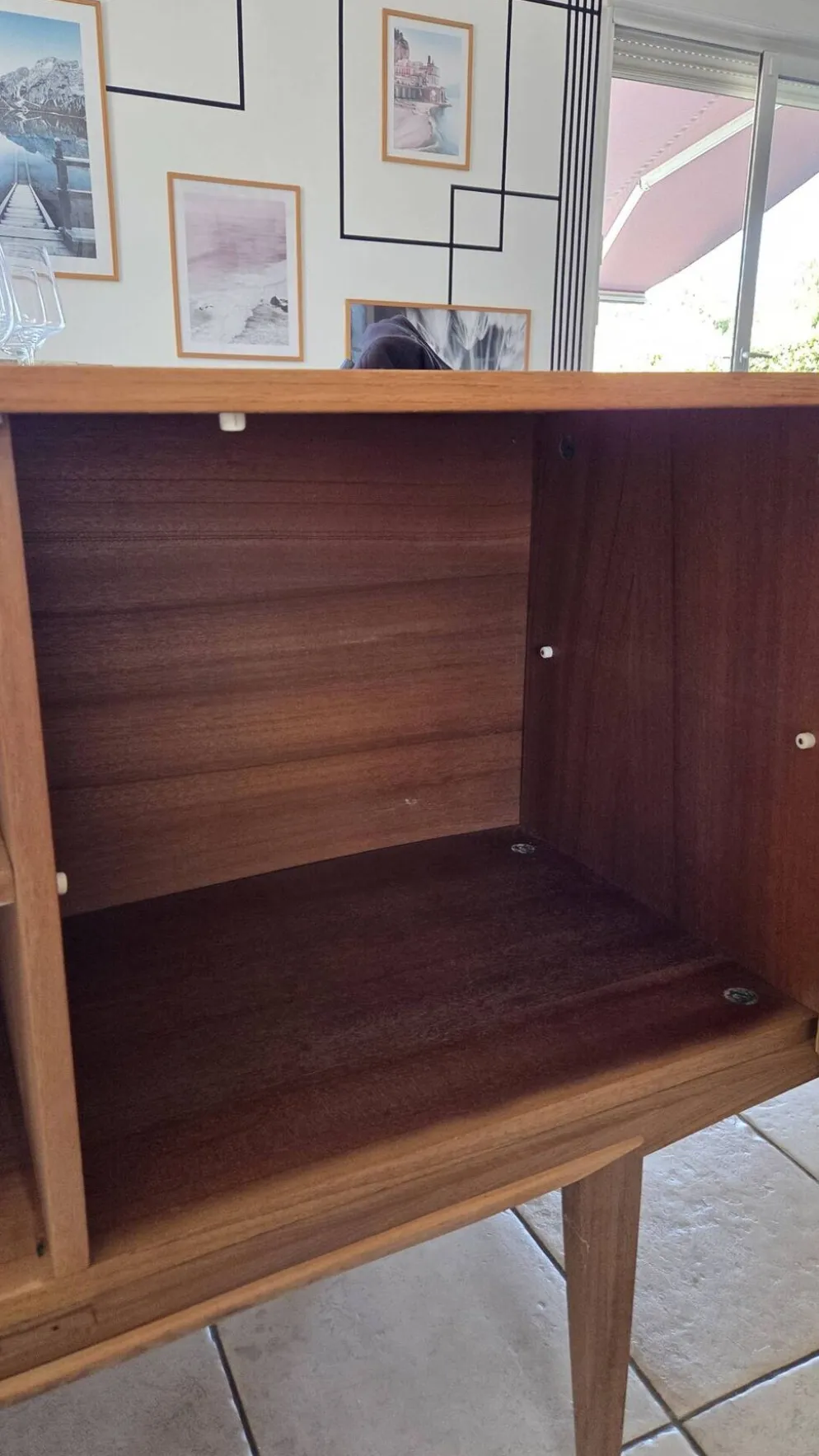 Grande enfilade vintage en teck 220 cm – Années 60/70 – Design scandinave