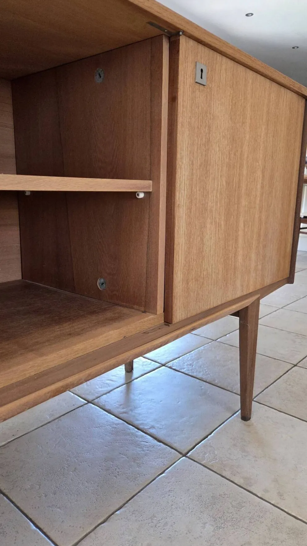 Grande enfilade vintage en teck 220 cm – Années 60/70 – Design scandinave