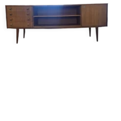 Grande enfilade vintage en teck 220 cm – Années 60/70 – Design scandinave