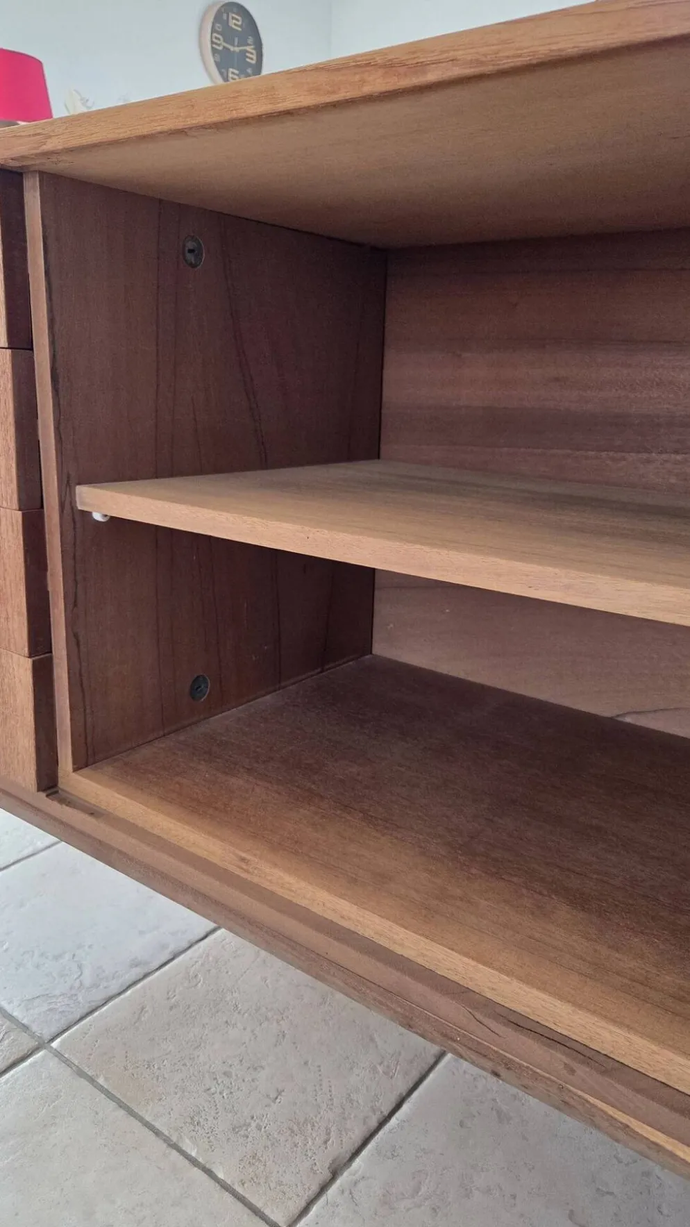 Grande enfilade vintage en teck 220 cm – Années 60/70 – Design scandinave