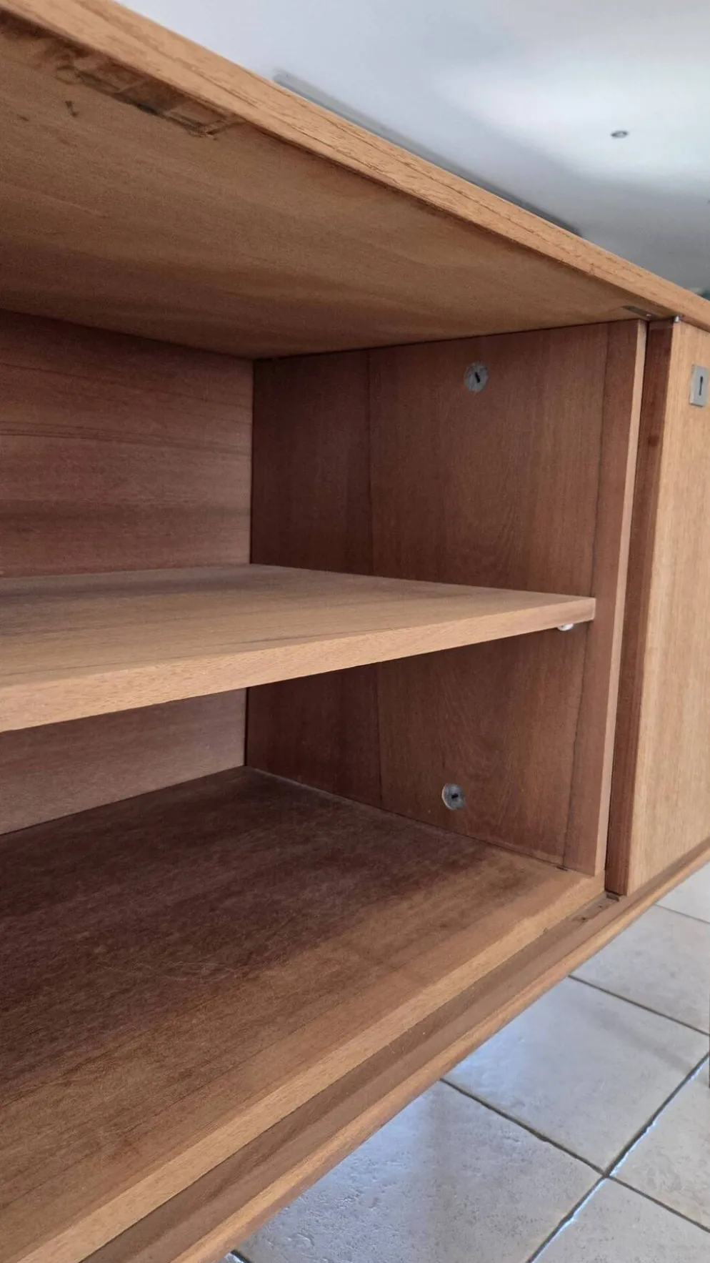 Grande enfilade vintage en teck 220 cm – Années 60/70 – Design scandinave