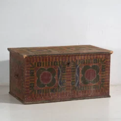Grande malle ancienne peinte à la main (c.1900) #50