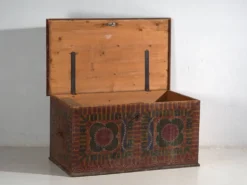 Grande malle ancienne peinte à la main (c.1900) #50