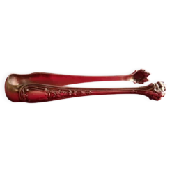 Grande pince a sucre en metal argente style art nouveau