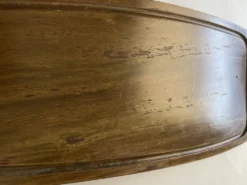 Grande planche à poisson en bois et métal argenté, 90 cm