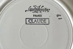 6 grandes assiettes plates anciennes en faïence de Sarreguemines