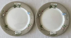 8 grandes assiettes plates en faïence de gien