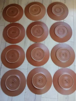 12 grandes assiettes plates Molin / Charolles