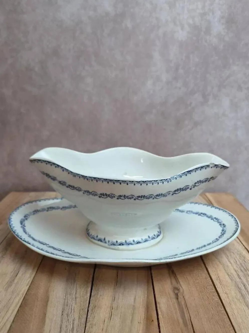 Grande saucière ancienne Gien – Terre de Fer – modèle Dreux