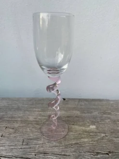 4 grandes coupes flûtes à champagne multicolores torsadés