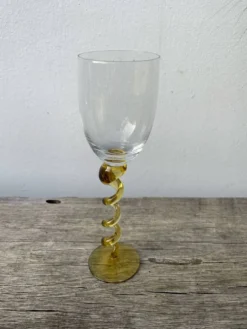 4 grandes coupes flûtes à champagne multicolores torsadés