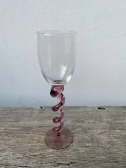 4 grandes coupes flûtes à champagne multicolores torsadés