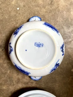 Grande soupière Creil & Montereau en terre de fer bleue, service