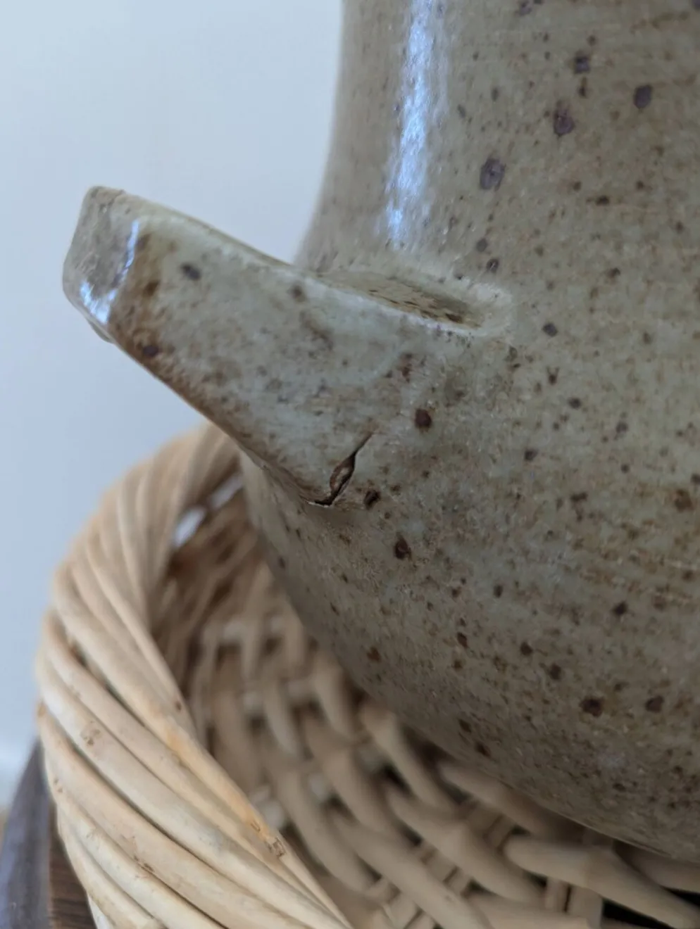 Grande soupière en grès pyrité vintage