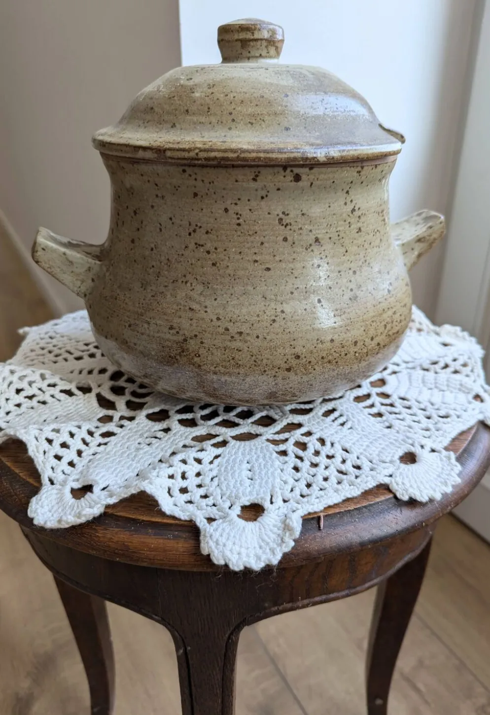 Grande soupière en grès pyrité vintage