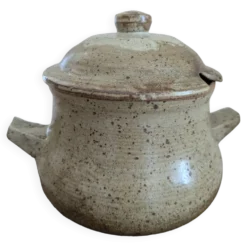 Grande soupière en grès pyrité vintage