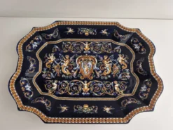 Grande soupière et plateau de service faïence de Gien - Renaissance