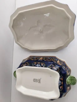 Grande soupière et plateau de service faïence de Gien - Renaissance