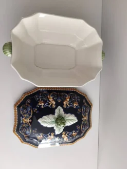 Grande soupière et plateau de service faïence de Gien - Renaissance