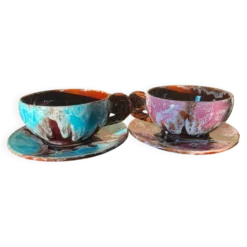 2 grandes tasses déjeuners Vallauris