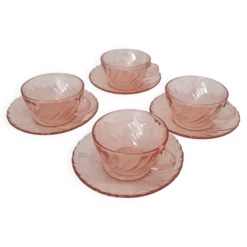 Grandes tasses Rosalines avec sous-tasses