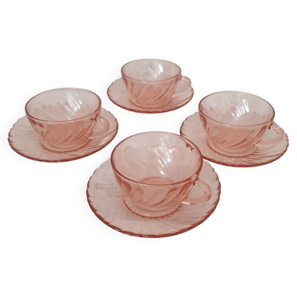 Grandes tasses Rosalines avec sous-tasses