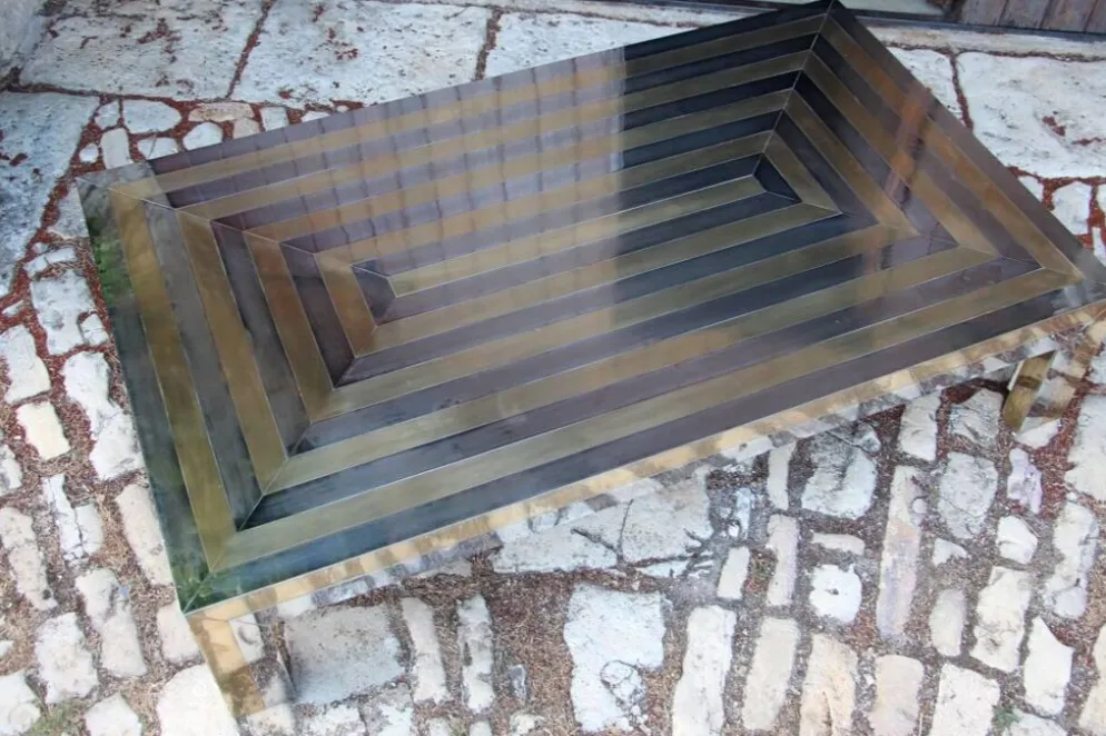 Grande Table Basse Années 70 Attribué A La Maison Jansen