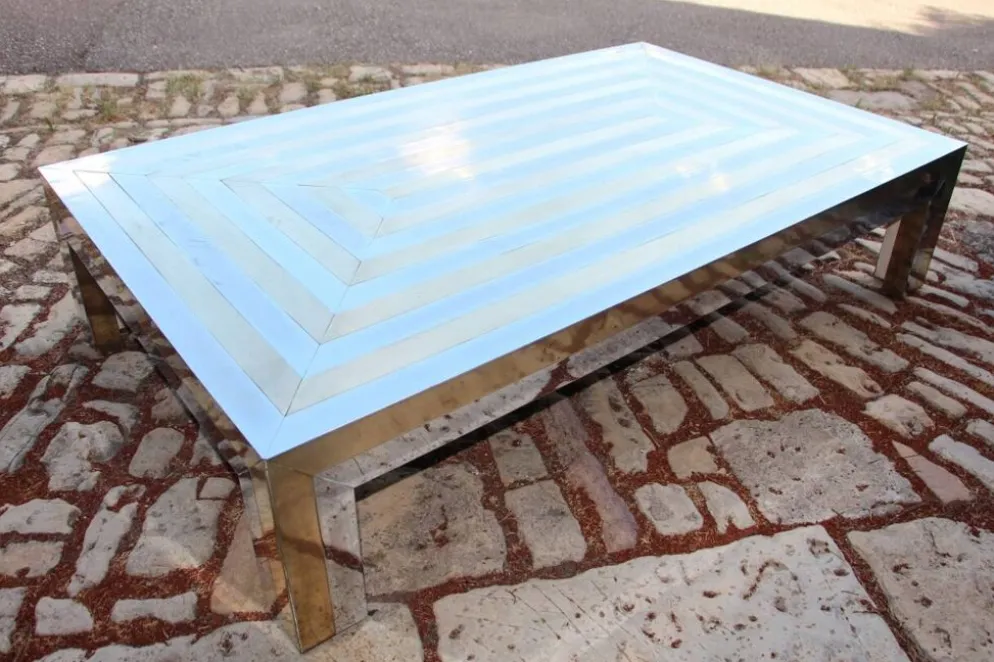 Grande Table Basse Années 70 Attribué A La Maison Jansen