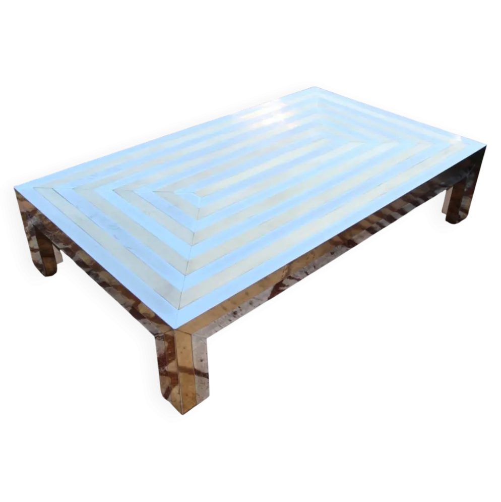 Grande Table Basse Années 70 Attribué A La Maison Jansen