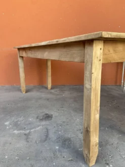 Grande table de café bistrot alsacienne sapin naturel brut french bistro table 1930