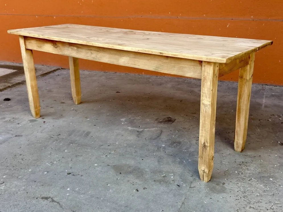Grande table de café bistrot alsacienne sapin naturel brut french bistro table 1930