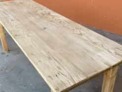 Grande table de café bistrot alsacienne sapin naturel brut french bistro table 1930