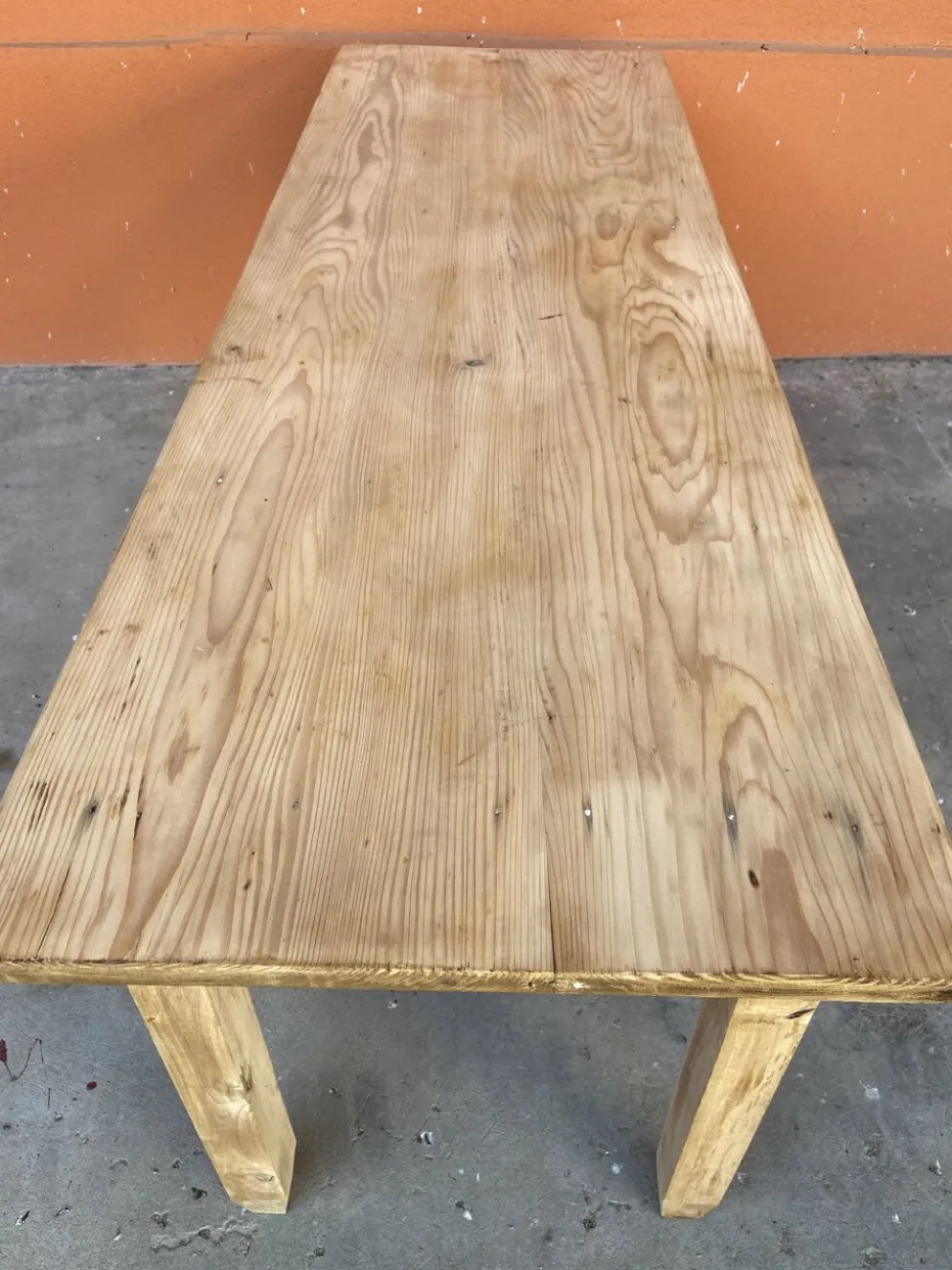 Grande table de café bistrot alsacienne sapin naturel brut french bistro table 1930