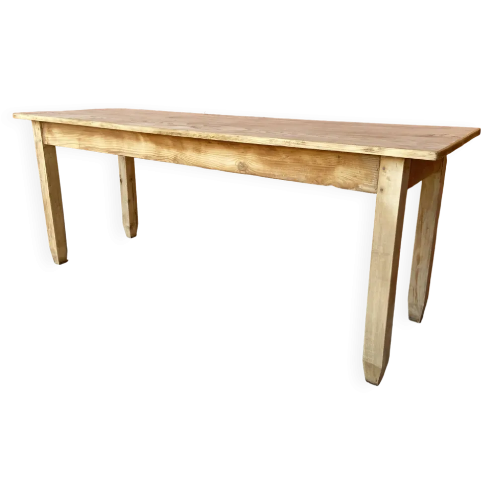 Grande table de café bistrot alsacienne sapin naturel brut french bistro table 1930