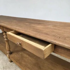 Grande table de drapier 19ème en chêne à 6 pieds