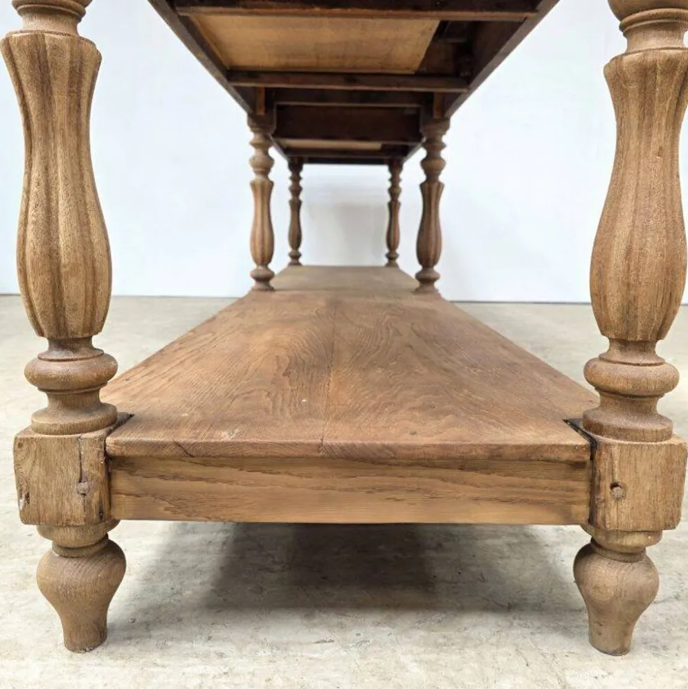 Grande table de drapier 19ème en chêne à 6 pieds
