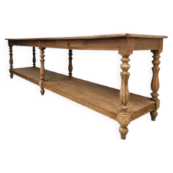 Grande table de drapier 19ème en chêne à 6 pieds