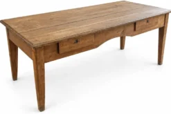 Grande table de ferme ancienne en bois massif – 194 cm