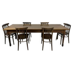 Grande table de ferme ancienne en chêne – 229 cm