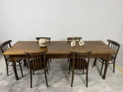 Grande table de ferme ancienne en chêne – 229 cm