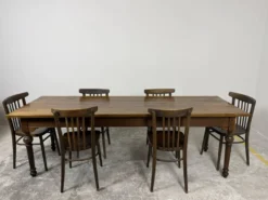 Grande table de ferme ancienne en chêne – 229 cm